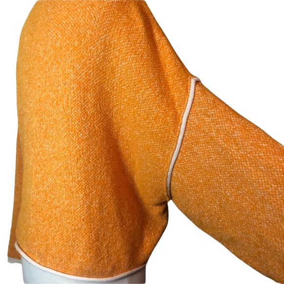 Free People Bardot Orange Boho Crewneck Sweater Relaxed Fit Large - Picture 7 of 7